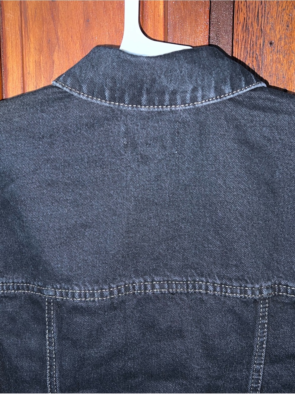 Universal Thread Denim Jacket Black Jean Jacket Classic Style Washed Black - Picture 7 of 11